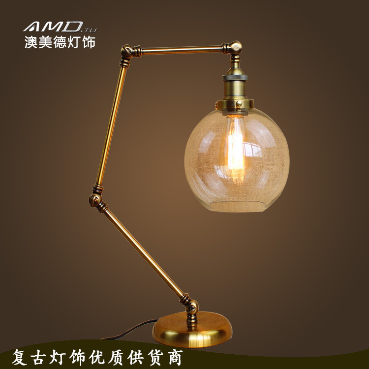 客廳專用鐵管裝飾復古臺燈 LED燈源折疊式多用臺燈 工廠批發 代發工廠,批發,進口,代購