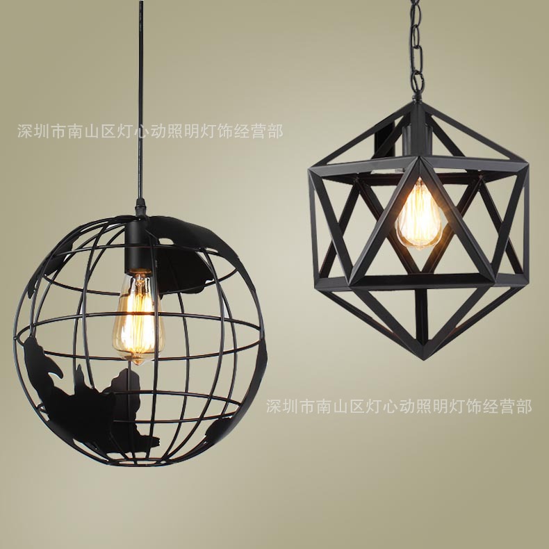 美式地中海地球吊燈創意餐吊廳燈具酒吧臺燈咖啡廳茶酒樓單頭吊燈批發・進口・工廠・代買・代購