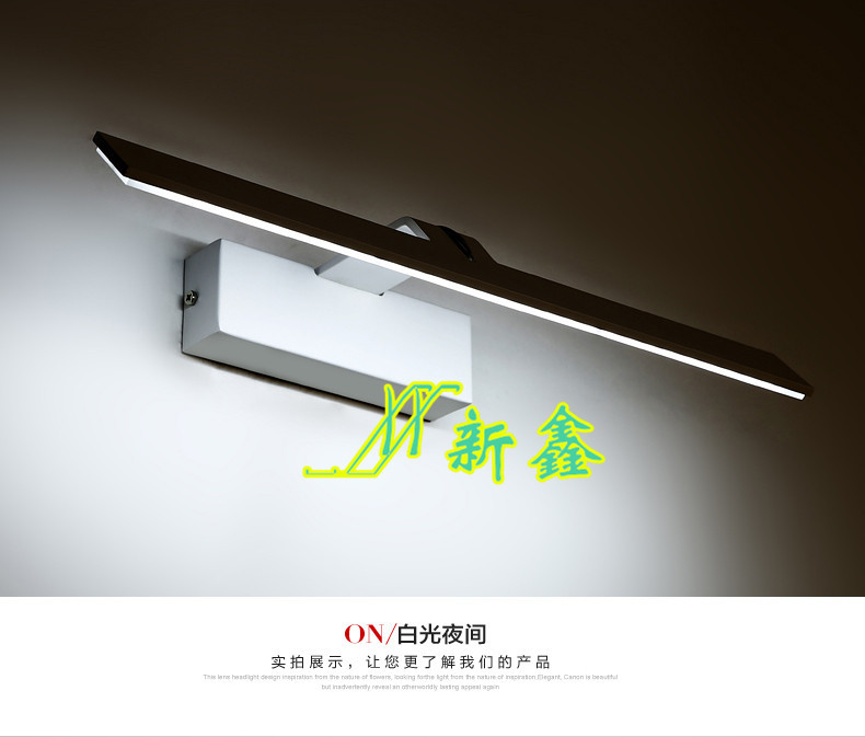 廠傢直銷LED鋁材鏡前燈現代簡約噴漆白色外殼臥室衛生間化妝鏡前工廠,批發,進口,代購
