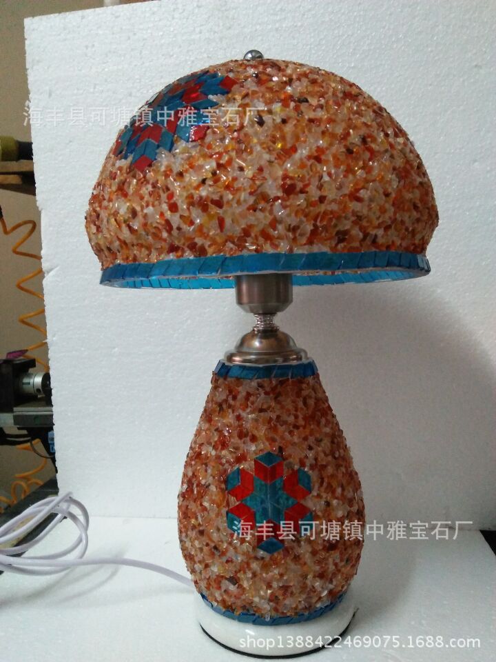 佛教擺飾臺燈 供佛紅瑪瑙寶石臺燈 按鈕式開關臺燈批發・進口・工廠・代買・代購