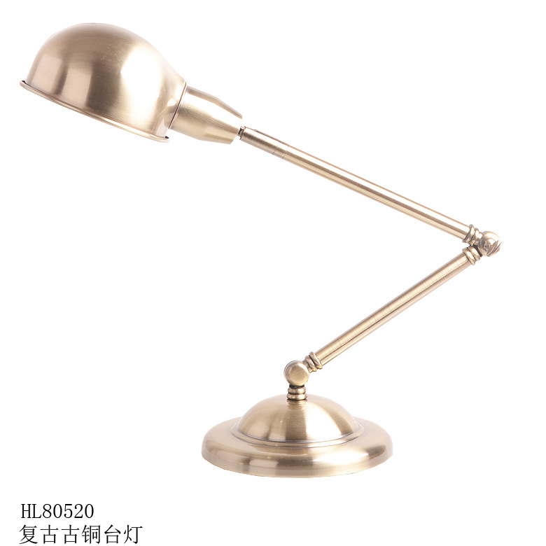 HL80520廠傢新款歐式仿古銅拉絲鐵藝書房臥室辦公LED復古工作臺燈工廠,批發,進口,代購