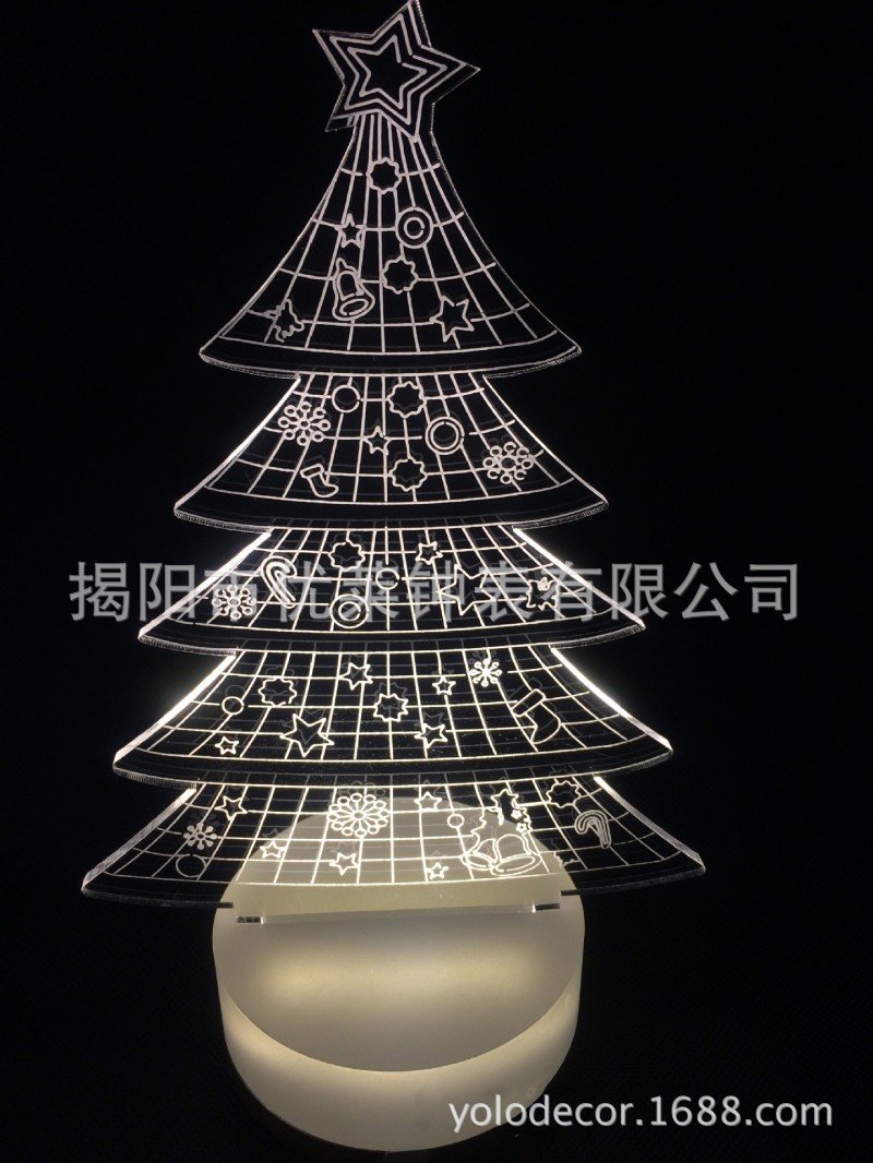 高檔3D視覺LED臺燈 發光底座個性聖誕樹裝飾燈視覺臺燈3d小夜燈批發・進口・工廠・代買・代購