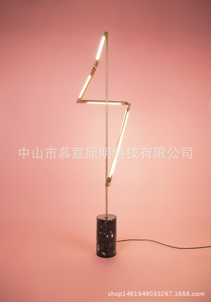高端定製現代簡約地中海田園大理石落地燈金色多頭T5LED落地燈工廠,批發,進口,代購