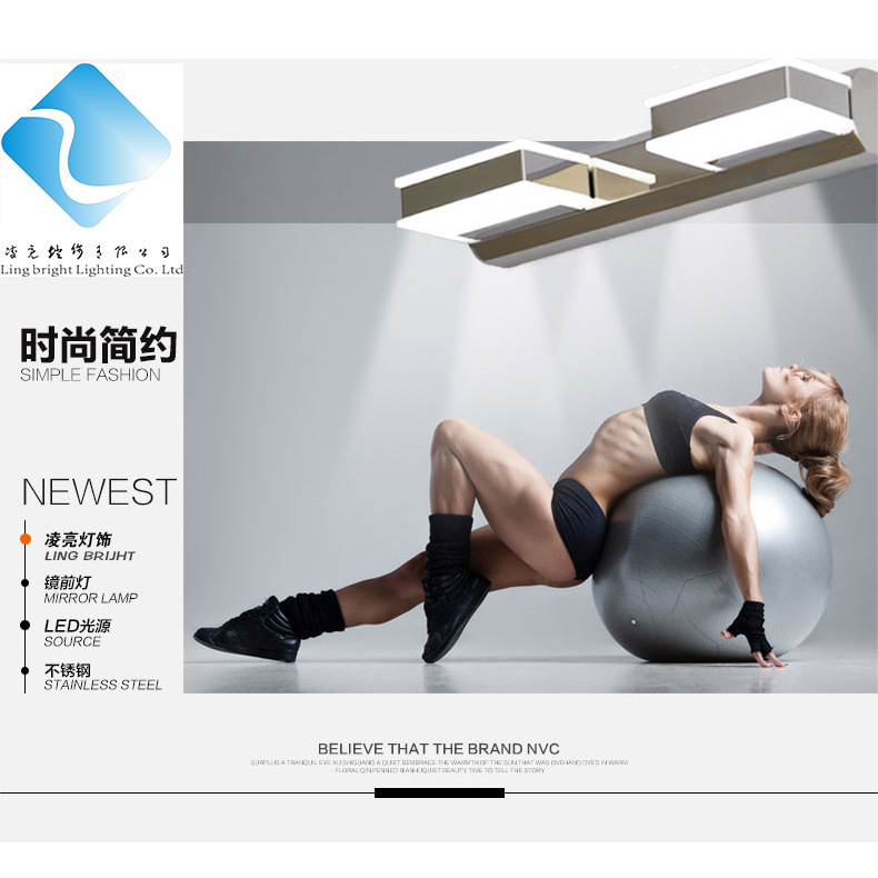 防水防霧臥室鏡前燈現代簡約LED壁燈具 暖白不銹鋼底座工廠,批發,進口,代購