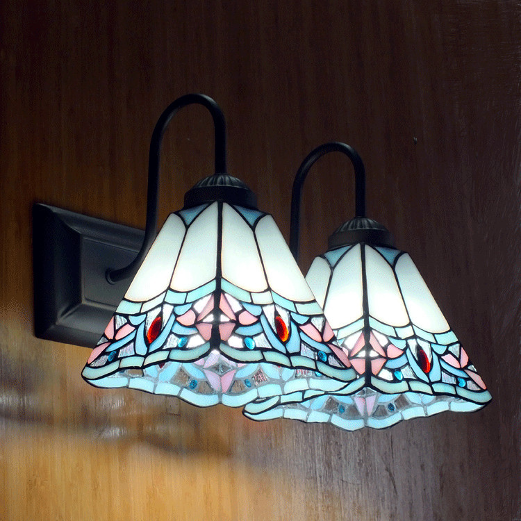 彩色玻璃歐式雙頭壁燈臥室床頭壁燈衛浴浴室燈鏡前燈門廳過道壁燈工廠,批發,進口,代購