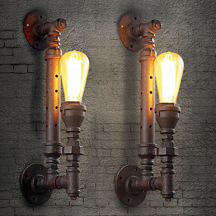 美式鄉村復古過道樓梯餐廳工業鐵藝水管壁燈 裝飾個性創意燈具批發・進口・工廠・代買・代購