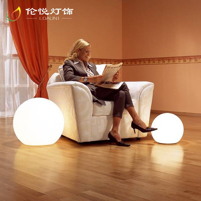 倫悅LED遙控落地燈客廳餐廳創意發光圓球時尚七彩充電臥室床頭燈工廠,批發,進口,代購