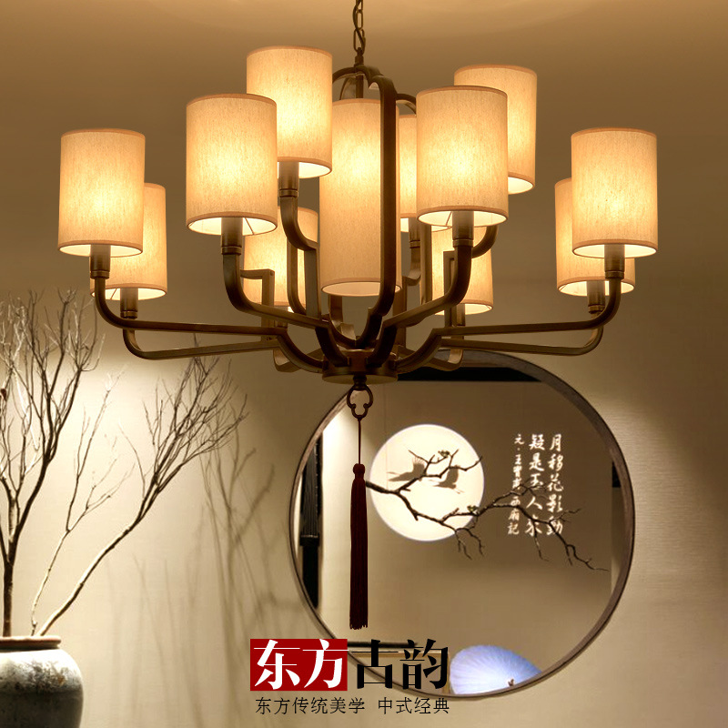 新中式吊燈 大氣大廳客廳燈具現代簡約佈藝酒店書房臥室餐廳吊燈批發・進口・工廠・代買・代購