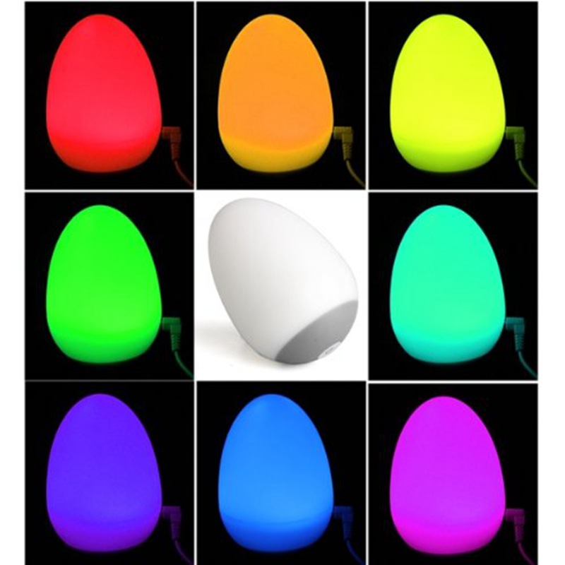 蘑菇小夜燈 不倒翁雞蛋燈 節日LED七彩氛圍燈 可充電USB小臺燈批發・進口・工廠・代買・代購