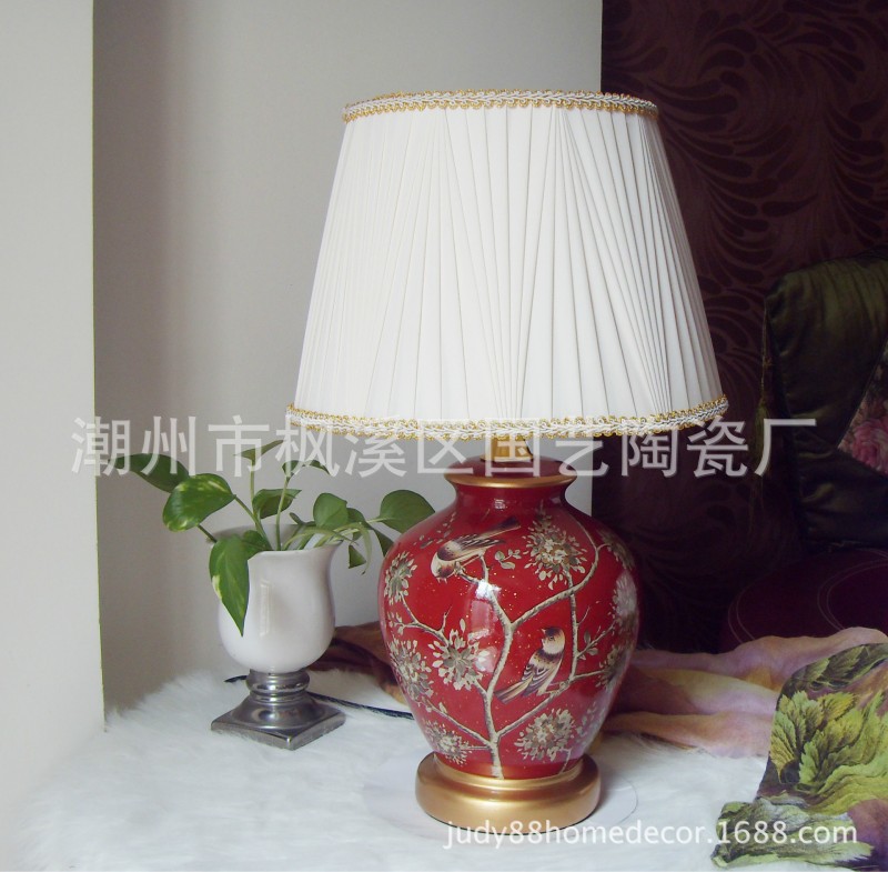 廠傢直銷 現代簡約 中式美式 陶瓷彩繪 臥室床頭 傢居裝飾燈具批發・進口・工廠・代買・代購