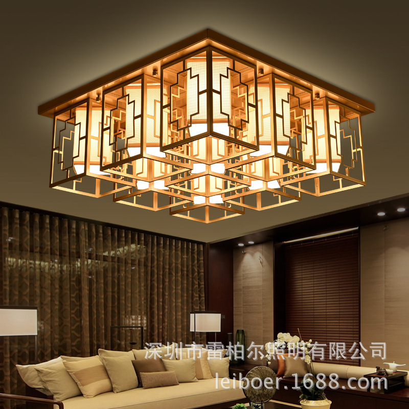 新中式吸頂燈客廳燈具臥室燈書房現代簡約led長方形餐廳中式燈飾工廠,批發,進口,代購