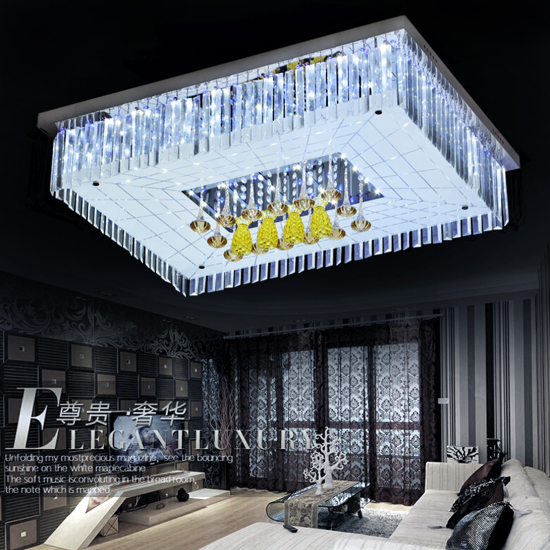 簡約現代LED貼片客廳吊燈正方形吸頂燈 個性創意平板低壓水晶吊燈批發・進口・工廠・代買・代購