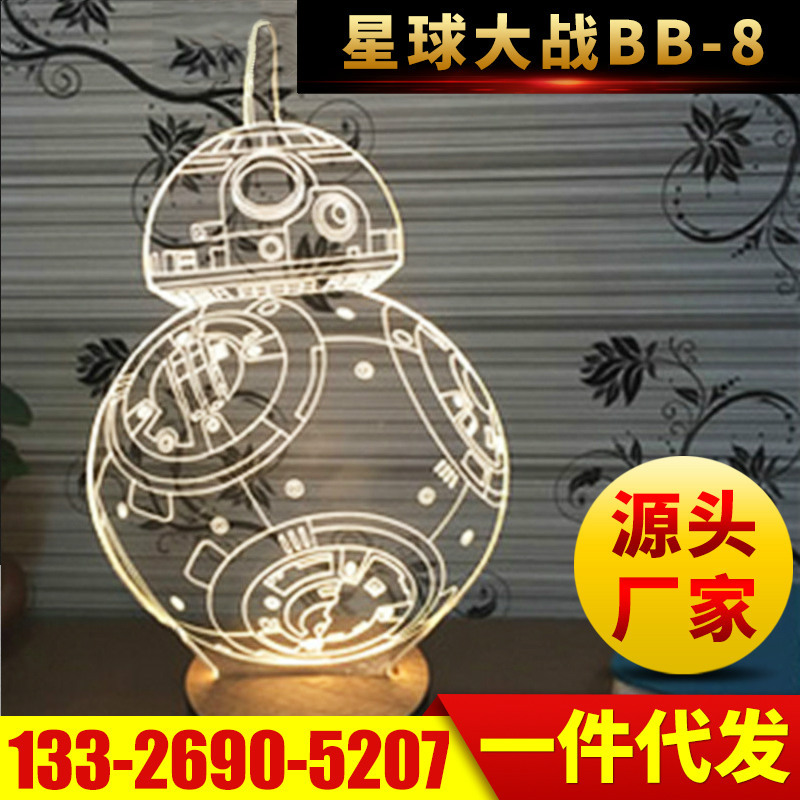 新款星球大戰BB-8大白創意3D傢居裝飾燈臥室臺燈裝飾臺燈批發・進口・工廠・代買・代購