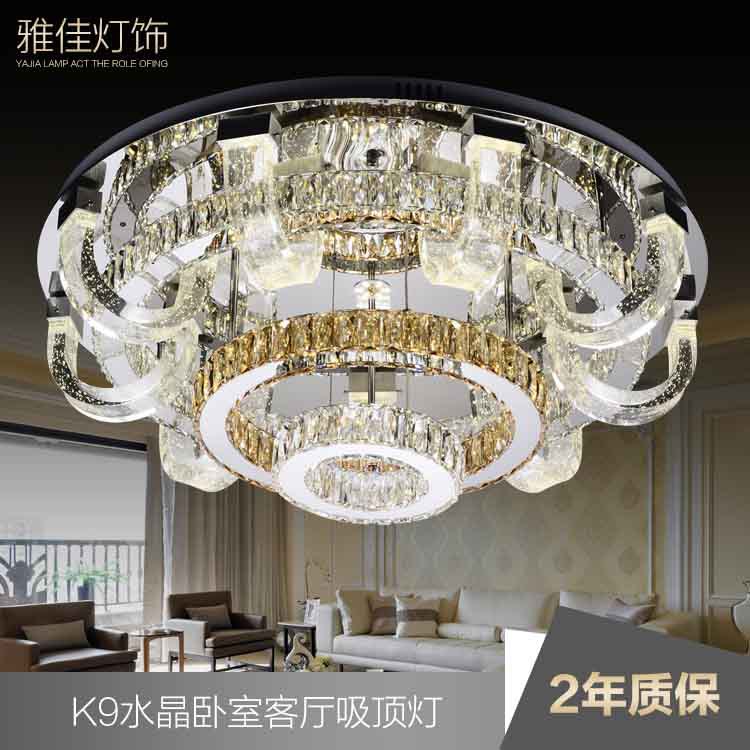 定製led水晶不銹鋼吸頂燈 高檔奢華優質K9水晶吸頂燈廠傢定製工廠,批發,進口,代購