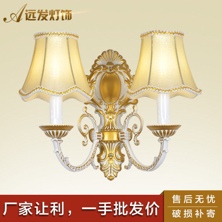 鋅合金壁燈歐式走廊床頭佈藝背景燈 雙頭烤漆按鈕式酒店餐廳燈具批發・進口・工廠・代買・代購