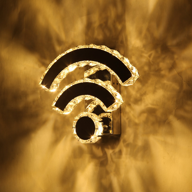 廠傢直銷 現代中式WIFI符號燈 創意新款床頭燈 LED室內防潮壁燈批發・進口・工廠・代買・代購