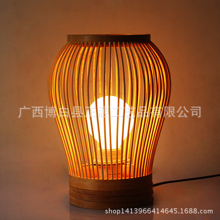 東南亞風格燈具創意手工竹燈中式酒店會所裝飾臺燈led田園風燈飾工廠,批發,進口,代購