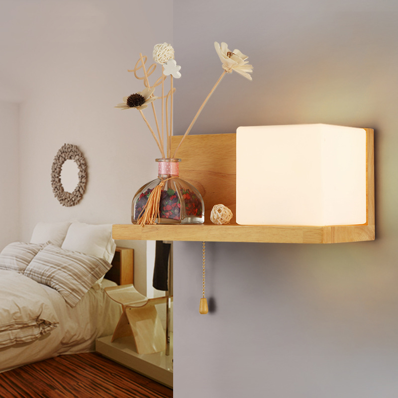 歐式木質led床頭壁燈燈具現代簡約臥室床頭燈 創意個性led壁燈工廠,批發,進口,代購