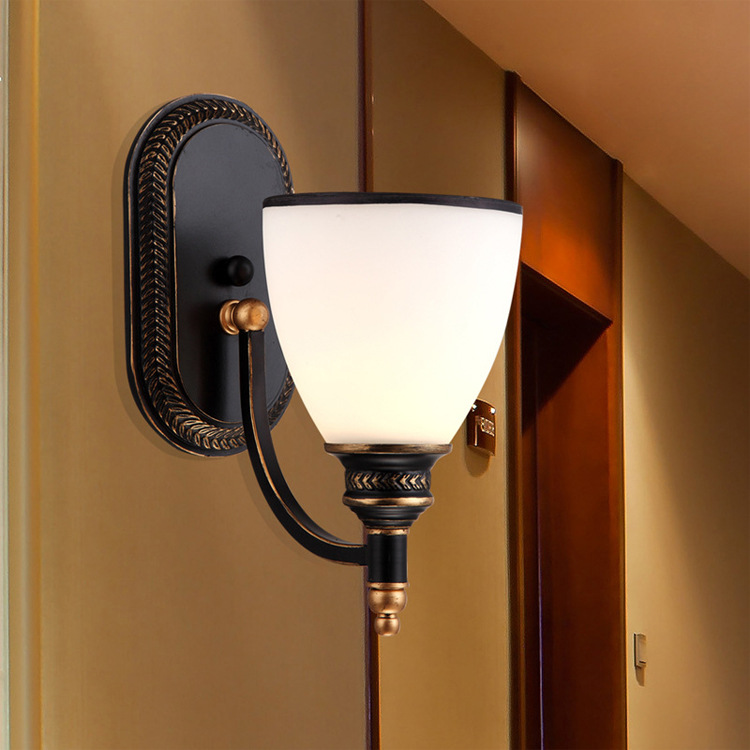美式客廳壁燈復古臥室餐廳鐵藝壁燈歐式簡約創意LED鏡前燈燈具工廠,批發,進口,代購