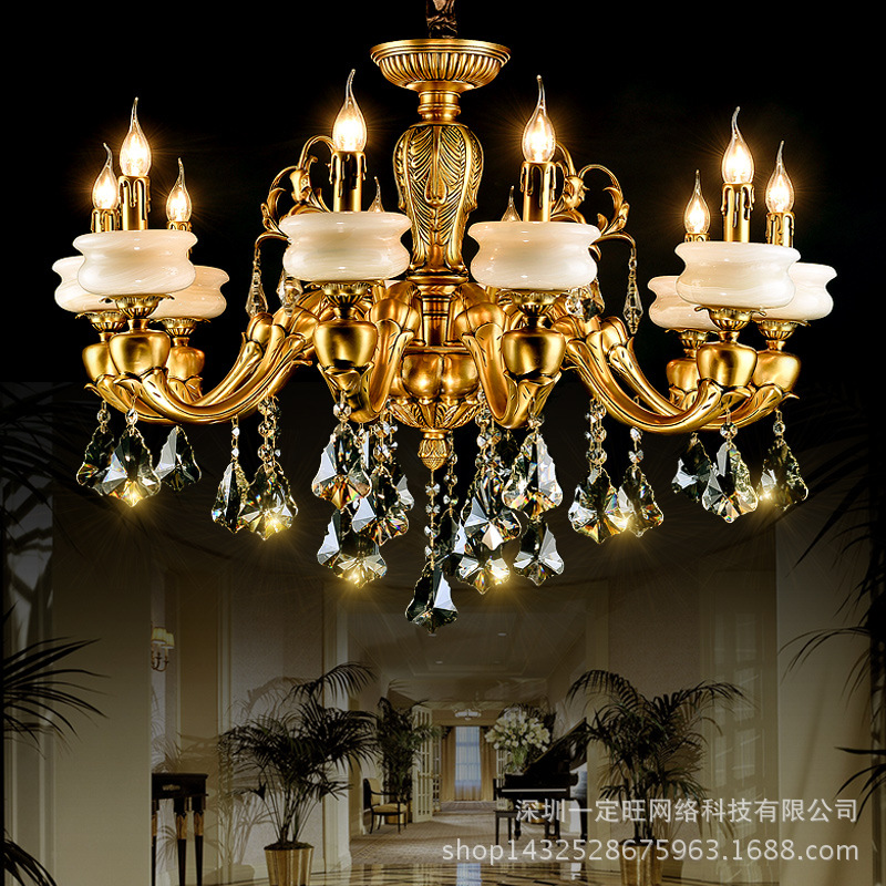 歐式全銅led蠟燭水晶吊燈客廳餐廳臥室酒店別墅工程燈具廠傢直銷批發・進口・工廠・代買・代購