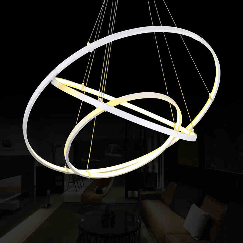 現代簡約led吊燈創意藝術個性餐廳燈亞克力客廳臥室圓圈環形燈工廠,批發,進口,代購