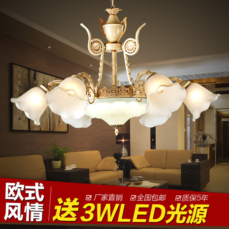 歐式吊燈客廳餐廳客房美式鐵藝銅田園LED燈飾燈具工廠,批發,進口,代購