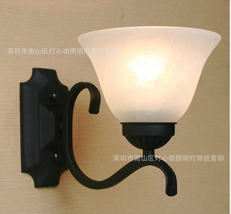 簡約美式鄉村壁燈 客廳臥室床頭燈鏡前燈具走道led樓梯間鐵藝壁燈批發・進口・工廠・代買・代購