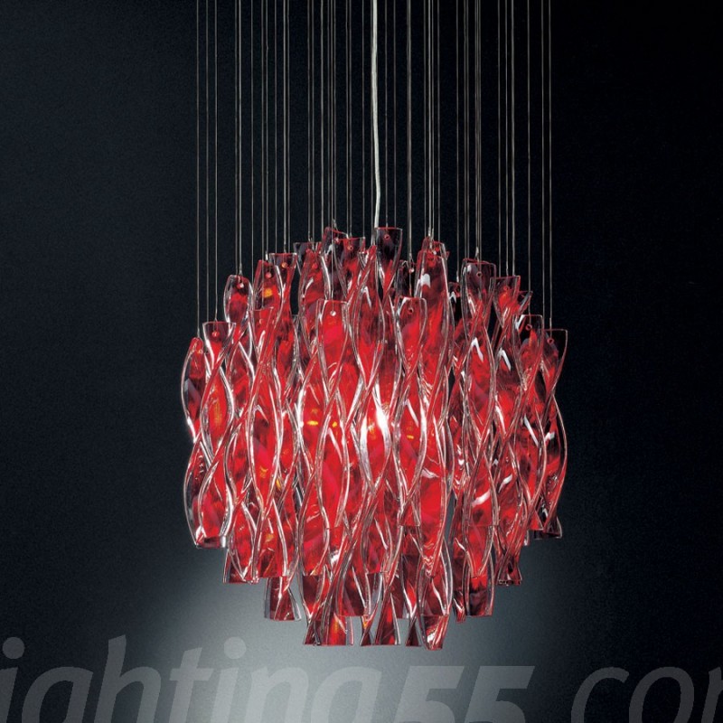 個性簡約現代時尚方形紅色水晶玻璃紐紋條客廳臥室創意燈飾燈具工廠,批發,進口,代購