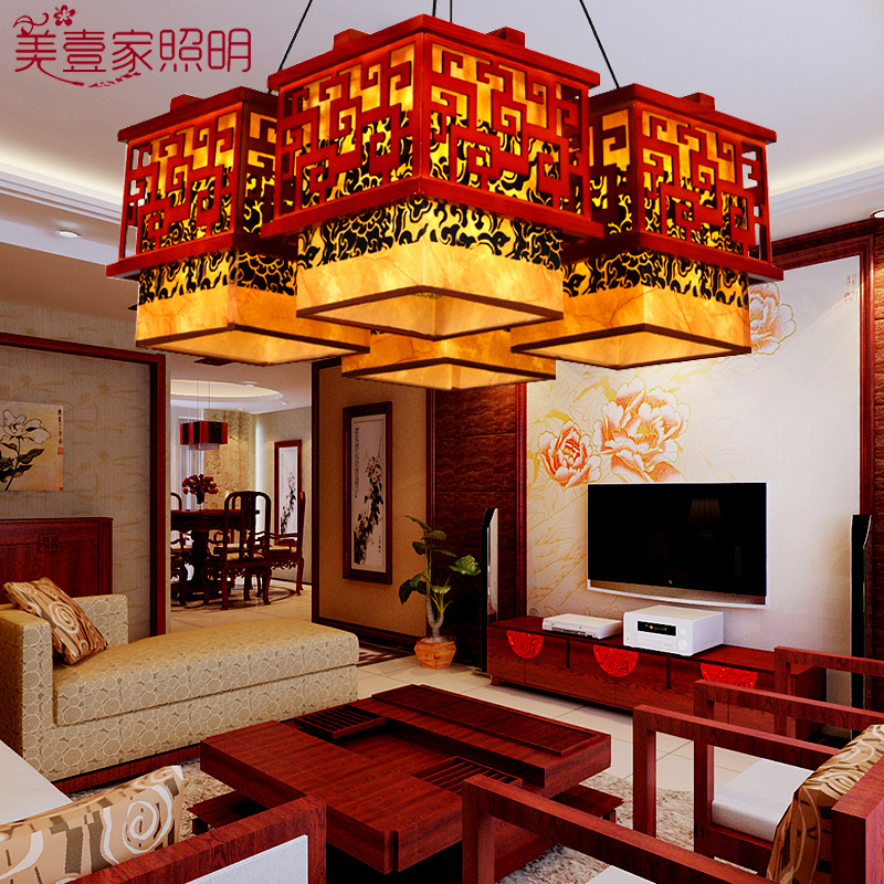中式客廳燈仿古典實木藝羊皮吊燈簡約中國風酒店餐廳茶樓吊燈現代工廠,批發,進口,代購