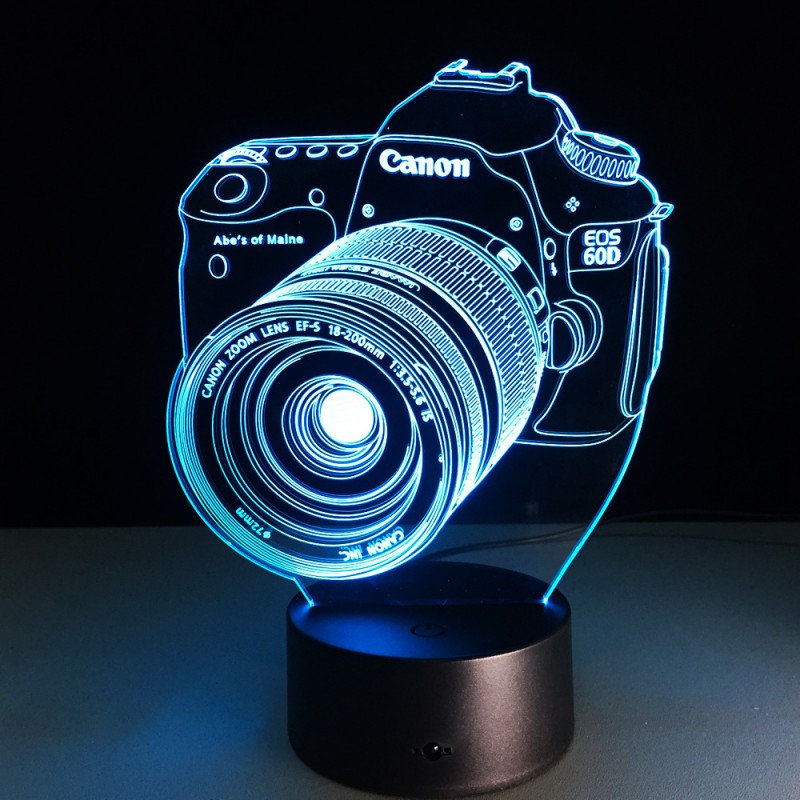 新款娛樂相機3D燈 LED七彩遙控氣氛臺燈 亞克力視覺立體臺燈定製批發・進口・工廠・代買・代購