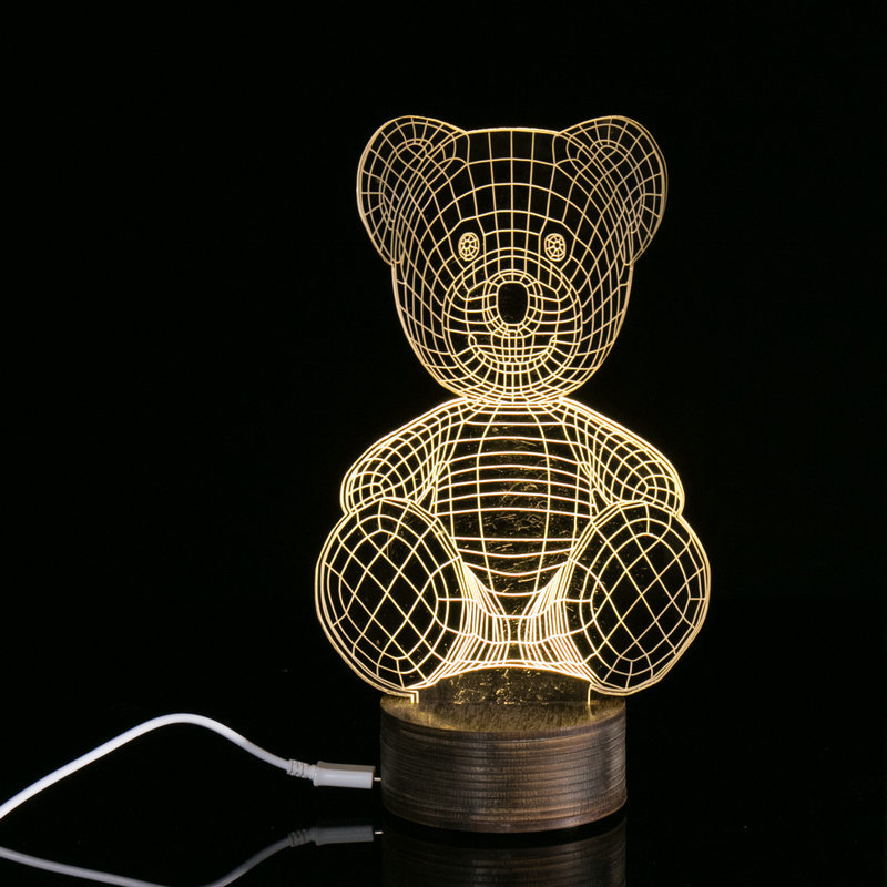 廠傢直銷 現代3d視覺立體燈暖白3d小夜燈 多種三維床頭3D臺燈工廠,批發,進口,代購