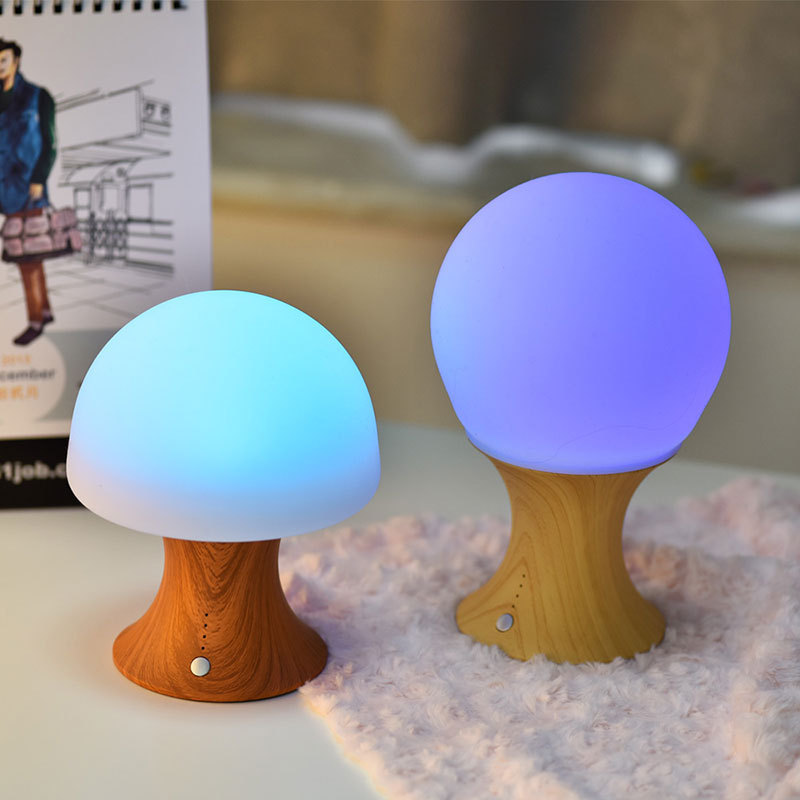 創意蘑菇七彩變色led小夜燈 兒童USB充電智能定時柔光臥室床頭燈批發・進口・工廠・代買・代購