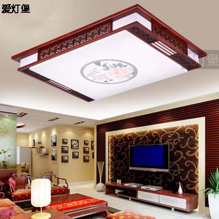 簡約中式大氣小臥客廳燈餐廳燈飾 實木仿羊皮書房燈具 led吸頂燈批發・進口・工廠・代買・代購
