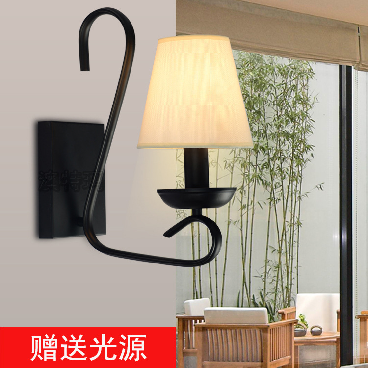 廠傢直銷 鐵藝中式壁燈 簡約現代酒店餐廳走廊燈具復古創意鐵藝燈工廠,批發,進口,代購
