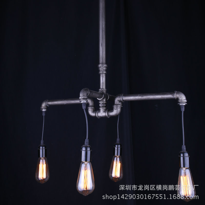 廠傢直銷復古工業風創意水管吊燈美式鐵藝餐廳吧臺咖啡廳燈飾燈具批發・進口・工廠・代買・代購