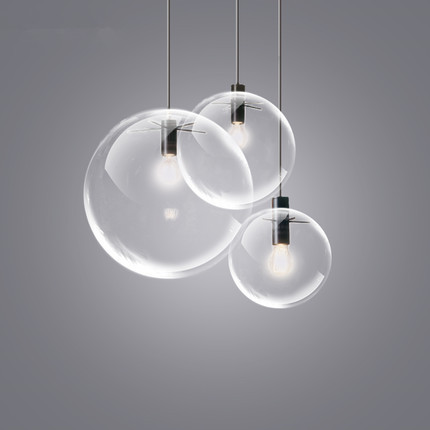 玻璃小吊燈北歐餐廳燈吧臺燈現代簡約單頭個性創意圓球形泡泡燈批發・進口・工廠・代買・代購