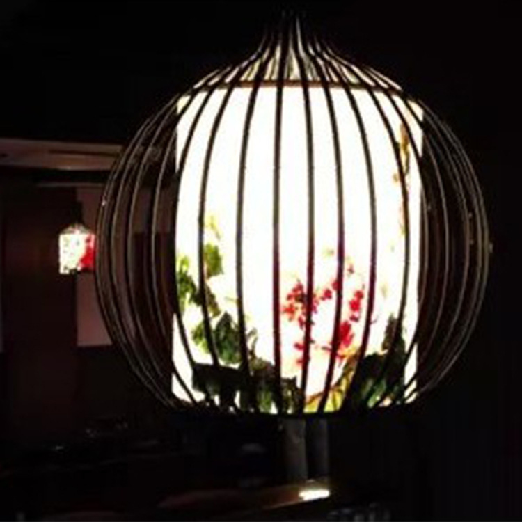 中式鐵藝仿古傢具環保燈 創意鳥籠造型餐廳酒店照明燈可定製批發・進口・工廠・代買・代購