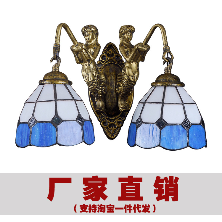 歐式仿古壁燈蒂凡尼美人魚樹脂壁燈樓道走廊臥室床頭壁燈生產廠傢批發・進口・工廠・代買・代購