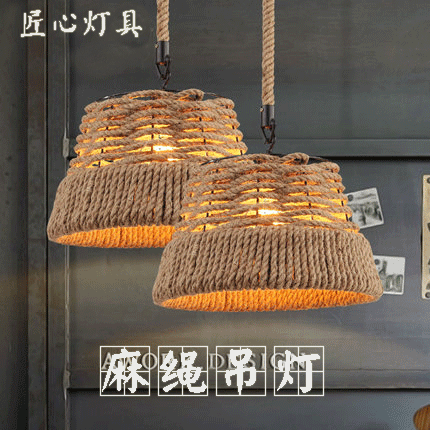 loft復古創意LED服裝店主題餐廳咖啡廳單頭麻繩吧臺美式鄉村吊燈工廠,批發,進口,代購