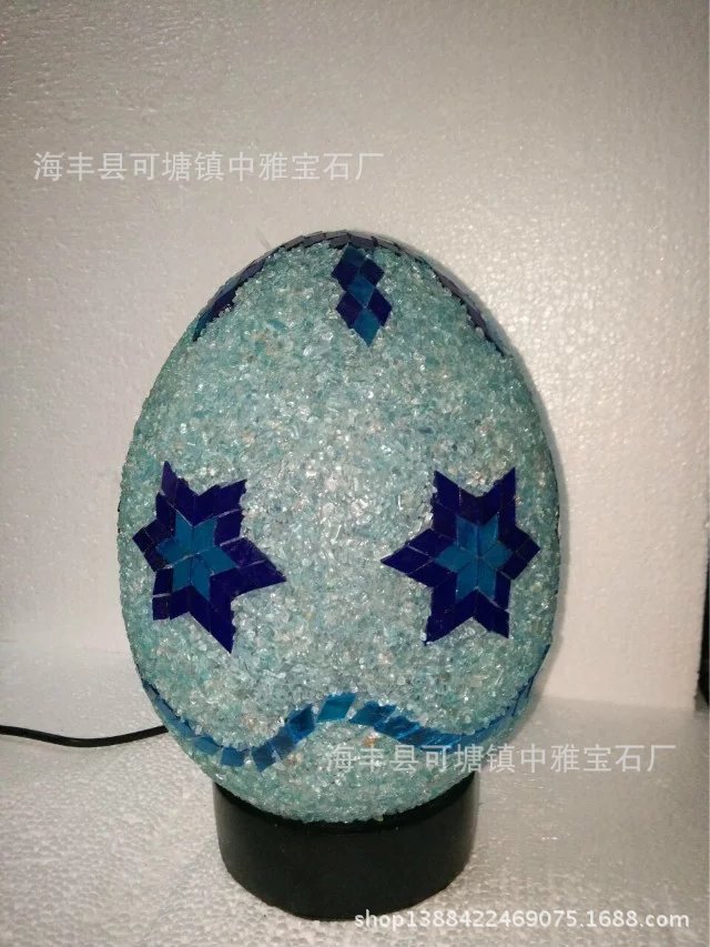 佛教用品寶石水晶燈 廠傢批發 海藍寶黃金蛋款臺燈 插座供電批發・進口・工廠・代買・代購
