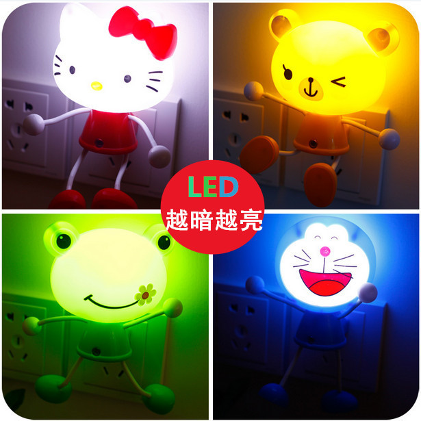 創意卡通led光控嬰兒喂奶睡眠小夜燈插電節能床頭感應燈臥室壁燈批發・進口・工廠・代買・代購