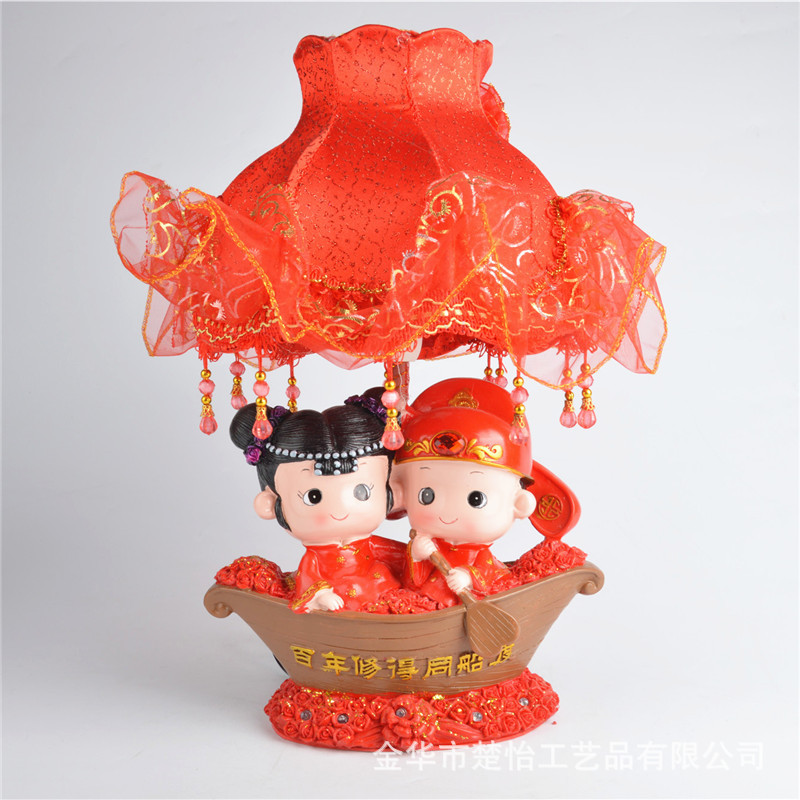 結婚客廳臥室床頭燈 百年修得共船渡LED喜慶臺燈批發工廠,批發,進口,代購