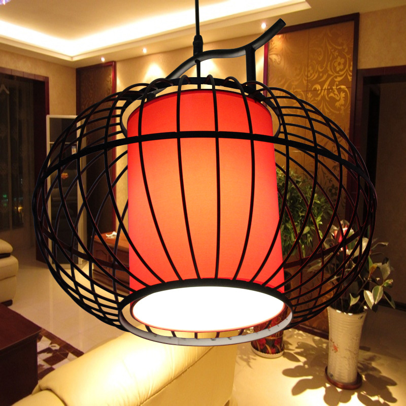 新中式吊燈鐵藝鳥籠燈具仿古酒店茶樓工程燈飾咖啡廳餐廳燈籠工廠,批發,進口,代購