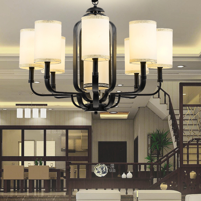 新中式吊燈鐵藝中式吸頂燈復古典客廳臥室餐廳酒樓燈具送LED光源工廠,批發,進口,代購