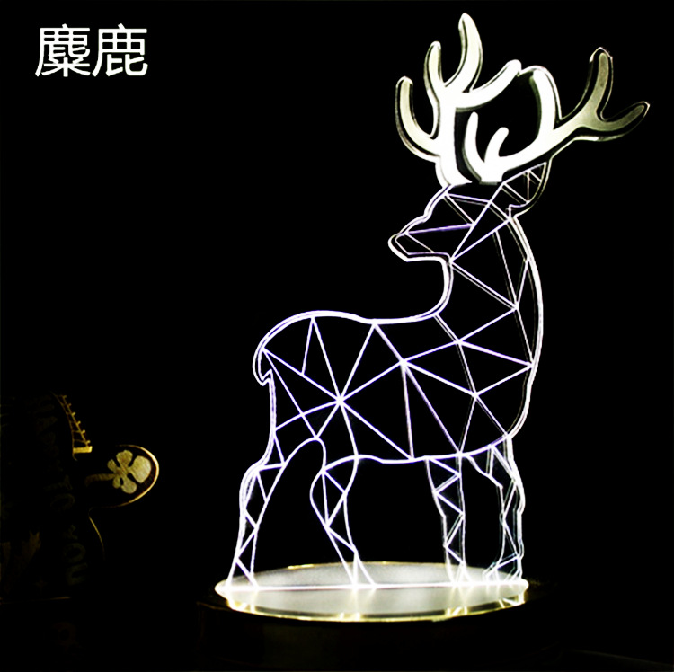麋鹿擺件3D創意臺燈LED床頭臺燈護眼小夜燈禮品送禮定製裝飾燈批發・進口・工廠・代買・代購