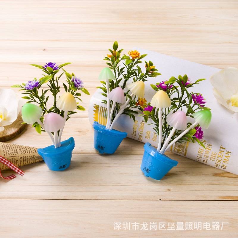 批發直銷開關玫瑰花小夜燈批發 夢幻蘑菇燈 LED感應燈 禮品工廠,批發,進口,代購