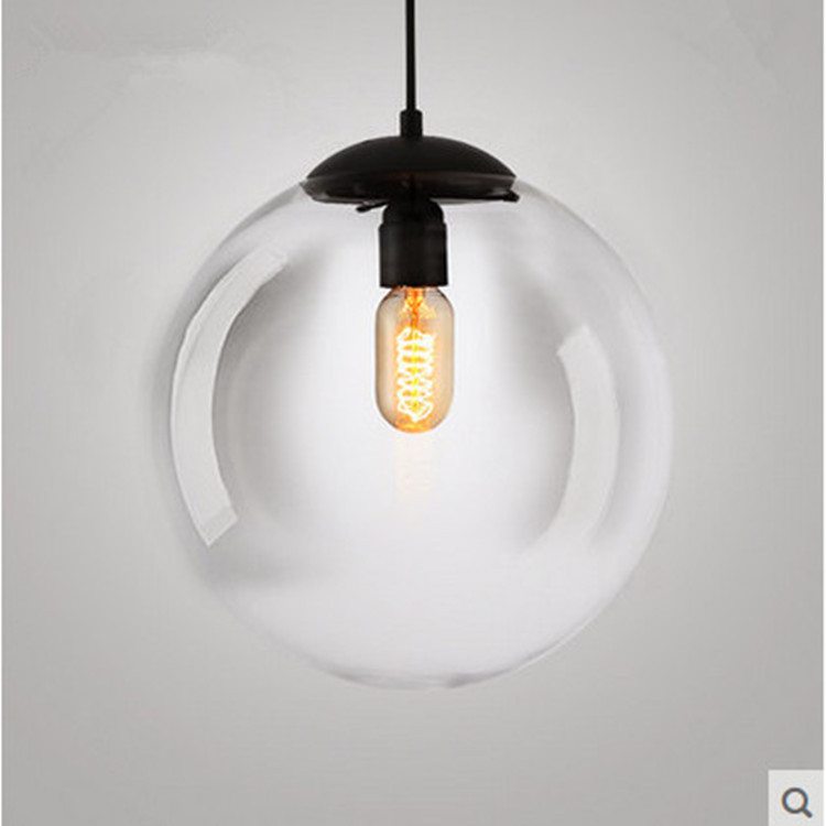北歐簡約單頭愛迪生透明玻璃圓球餐廳吊燈個性創意書房樓梯臥室燈批發・進口・工廠・代買・代購
