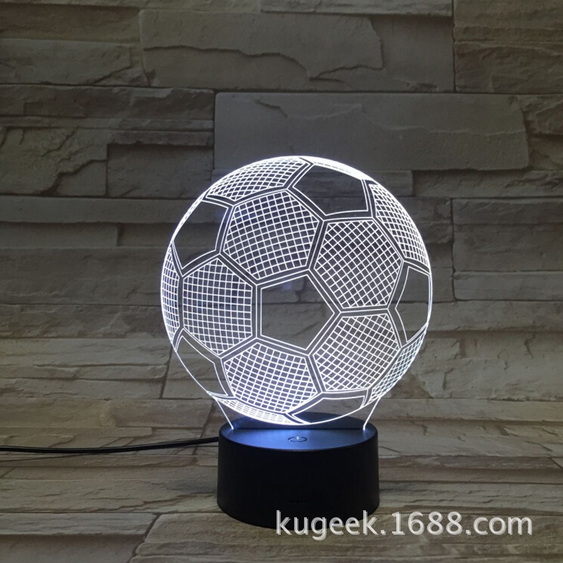 創意足球造型七彩變色3D立體視覺燈 觸摸式LED裝飾臺燈小夜燈工廠,批發,進口,代購