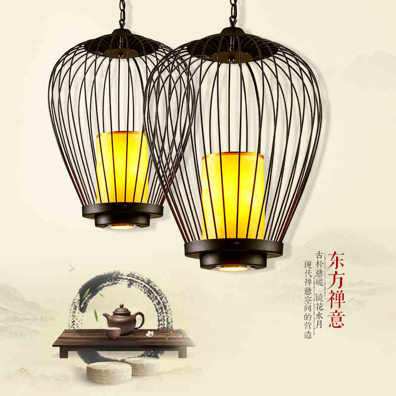 新中式鳥籠吊燈現代鐵藝茶樓燈餐廳臥室吊燈仿古陽臺創意燈具燈飾工廠,批發,進口,代購
