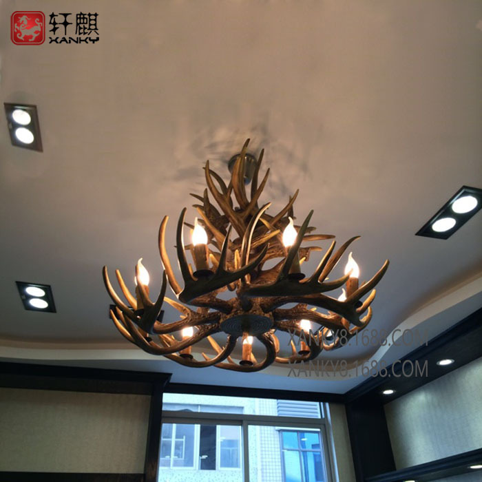 美式鄉村客廳餐廳吧臺復古燈具地中海酒吧個性創意田園鹿角燈工廠,批發,進口,代購